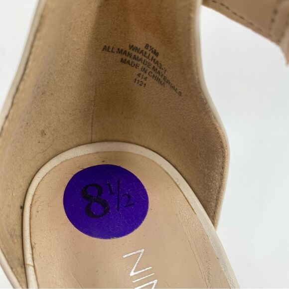 Nine West Cream Braided Block Heel Sandals size 8.5 - Picture 3 of 6